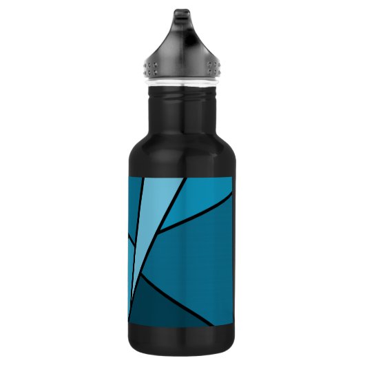 Abstracte Blauwgroen polygons Waterfles (Rechts)
