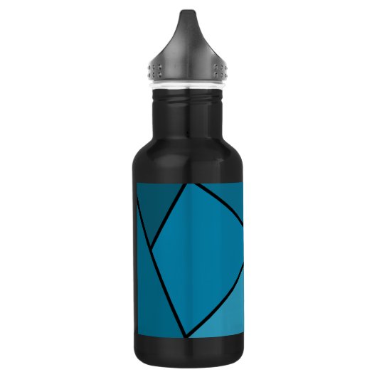 Abstracte Blauwgroen polygons Waterfles (Links)