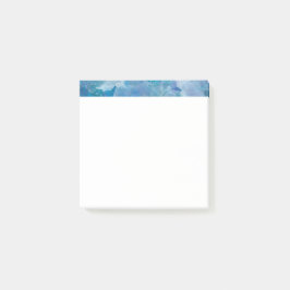 Abstracte Blauwgroen Sticky Notes 3" x 3"
