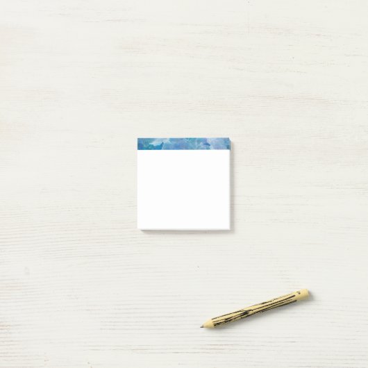 Abstracte Blauwgroen Sticky Notes 3" x 3" (Op bureau)