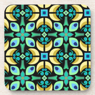 Abstracte blauwgroen tegel bier onderzetter