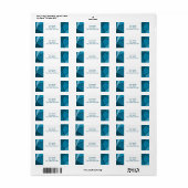 Abstracte Blauwgroen veelhoeken retour adreslabel Etiket (Full Sheet)