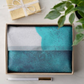 Abstracte Blauwgroen waterkleur op de Crème-ontkop Tissuepapier (Geschenk)