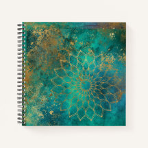 Abstracte Blauwgroen Waterverf Gold Grunge Mandala
