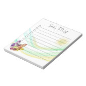 abstracte blauwgroen waterverf om een lijst met fl notitieblok (Linkerzijde)