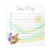 abstracte blauwgroen waterverf om een lijst met fl notitieblok (Voorkant)