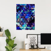 Abstracte blauwmatige Art Print (Thuiskantoor)