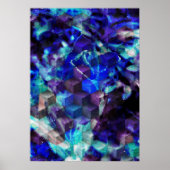 Abstracte blauwmatige Art Print (Voorkant)