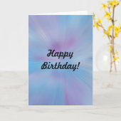 Abstracte blauwvintonijn en Purples Birthday Kaart (Gele Bloem)