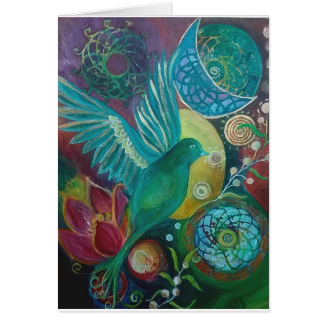 Abstracte blauwvogel-fantasie (Voorkant)