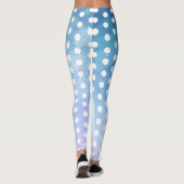 Abstracte blauwwitte polka dot Leggings (Achterkant)