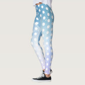 Abstracte blauwwitte polka dot Leggings (Links)