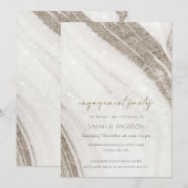 Abstracte Bleek Gouden Marmer Agate Trouw Uitnodig Bedankkaart (Voorkant / Achterkant)