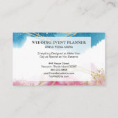 *~* Abstracte, bleekblauwe gouden bollen Visitekaartje (Achterkant)