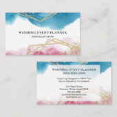 *~* Abstracte, bleekblauwe gouden bollen Visitekaartje (Voorkant / Achterkant)