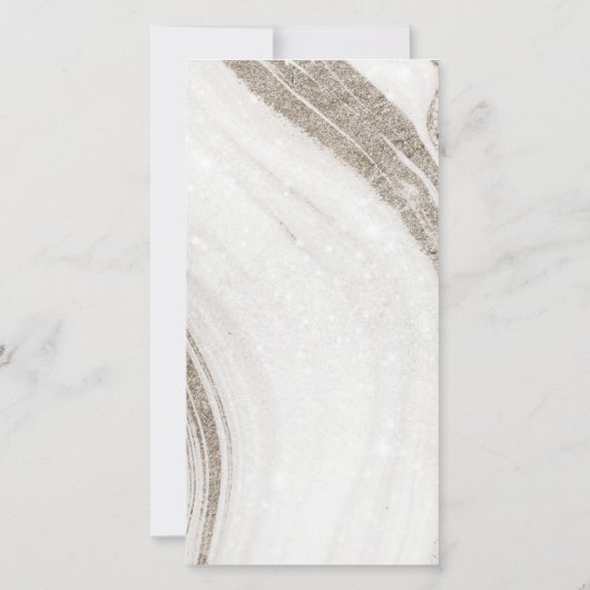 Abstracte Bleke Gold Marble Agate-menukaart Bedankkaart (Achterkant)