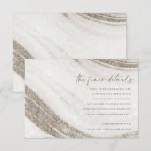 Abstracte Bleke goudmarmer Agate Wedding Details Informatiekaartje (Voorkant / Achterkant)