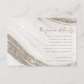 Abstracte Bleke goudmarmer Agate Wedding Details Informatiekaartje (Voorkant)