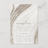 Abstracte Bleke goudmarmer Agate Wedding Reception Informatiekaartje (Voorkant)