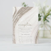 Abstracte Bleke goudmarmer Agate Wedding Reception Informatiekaartje (Staand voorkant)