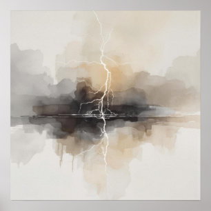 Abstracte bliksem in neutrale print