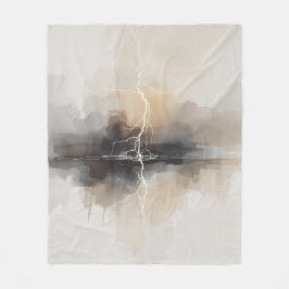Abstracte bliksem in neutrale print fleece deken