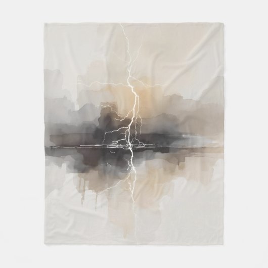 Abstracte bliksem in neutrale print fleece deken (Voorkant)