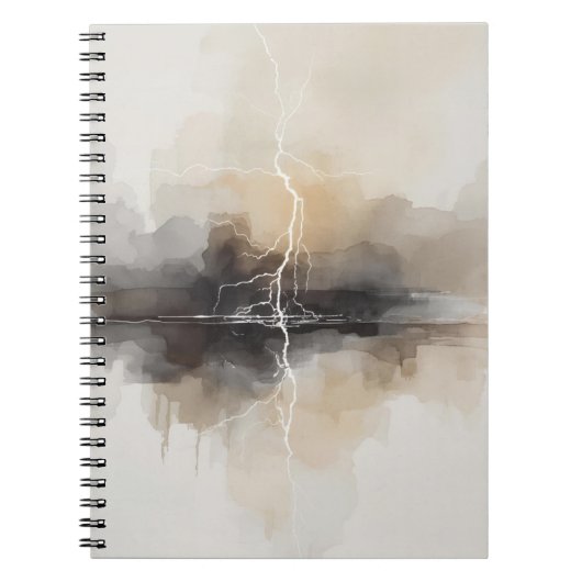 Abstracte bliksem in neutrale print notitieboek (Voorkant)