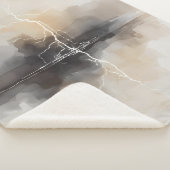 Abstracte bliksem in neutrale print sherpa deken (3/4)