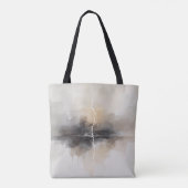 Abstracte bliksem in neutrale print tote bag (Achterkant)