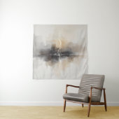 Abstracte bliksem in neutrale print wandkleed (In situ)