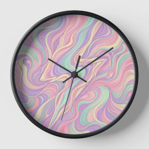 Abstracte bliksemschicht pastel moderne kunstklokk