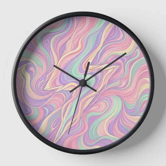 Abstracte bliksemschicht pastel moderne kunstklokk (Voorkant)