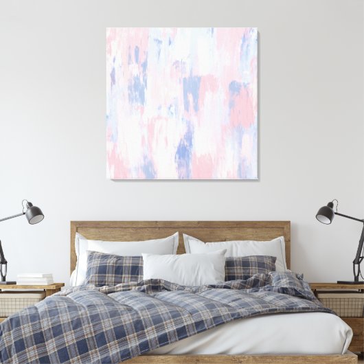 Abstracte blindheid en blauwe verf lijnen canvas afdruk (Insitu (Slaapkamer))