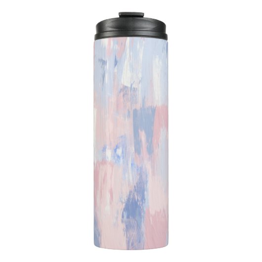 Abstracte blindheid en blauwe verf lijnen thermosbeker (Voorkant)
