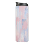 Abstracte blindheid en blauwe verf lijnen thermosbeker (Geroteerd rechts)