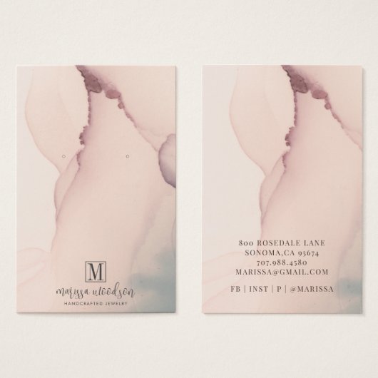 Abstracte blindroze die juwelen-beeldschermKaart v Visitekaartje (Voorkant /achterkant)