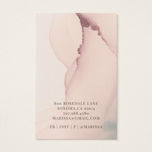 Abstracte blindroze die juwelen-beeldschermKaart v Visitekaartje (Achterkant)