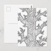 Abstracte Blobachtige Boomtekening Briefkaart (Voorkant / Achterkant)