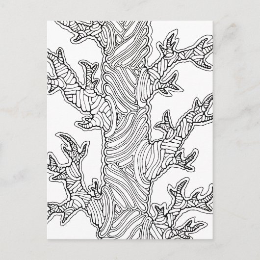 Abstracte Blobachtige Boomtekening Briefkaart (Voorkant)