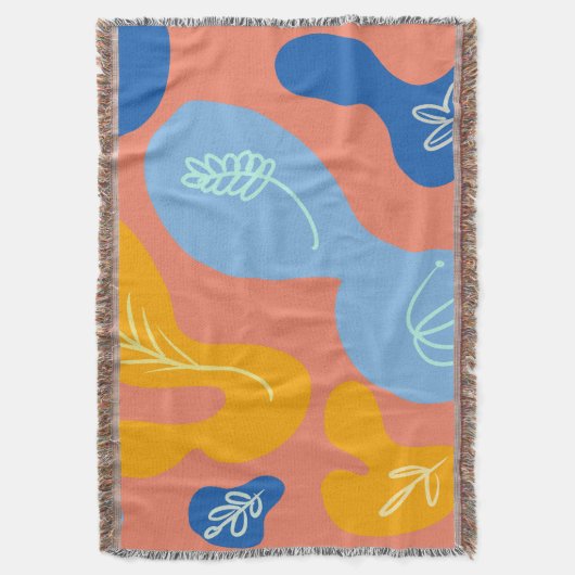 Abstracte Blobby's Blauwe Gele Drijgstrook Deken (Voorkant Verticaal)