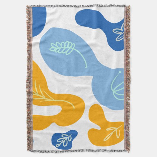 Abstracte Blobby's Blauwe Gele Drijgstrook Deken (Voorkant Verticaal)