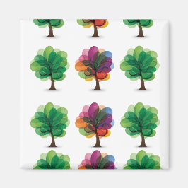 Abstracte bloeiende bomen magneet