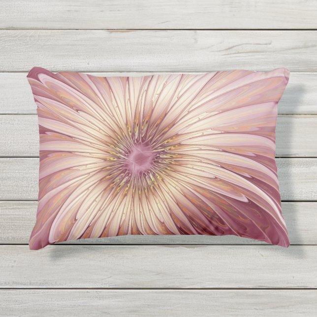 Abstracte bloeiende fractale kunst en schaduwen va buitenkussen (Voorkant)