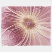 Abstracte bloeiende fractale kunst en schaduwen va fleece deken (Voorkant (Horizontaal))