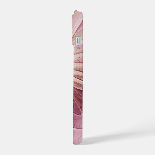 Abstracte bloeiende fractale kunst en schaduwen va iPhone 15 case (Linkerkant)