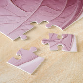 Abstracte bloeiende fractale kunst en schaduwen va legpuzzel (Zijkant)