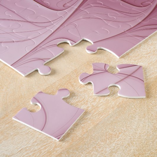 Abstracte bloeiende fractale kunst en schaduwen va legpuzzel (Zijkant)