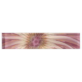 Abstracte bloeiende fractale kunst en schaduwen va naambordje