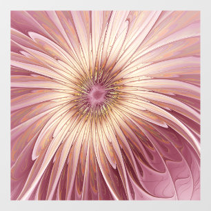 Abstracte bloeiende fractale kunst en schaduwen va raamsticker